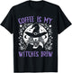 Coffee Is My Witches Brew Retro Halloween Witch Brew T-Shirt - T-Shirt | Black