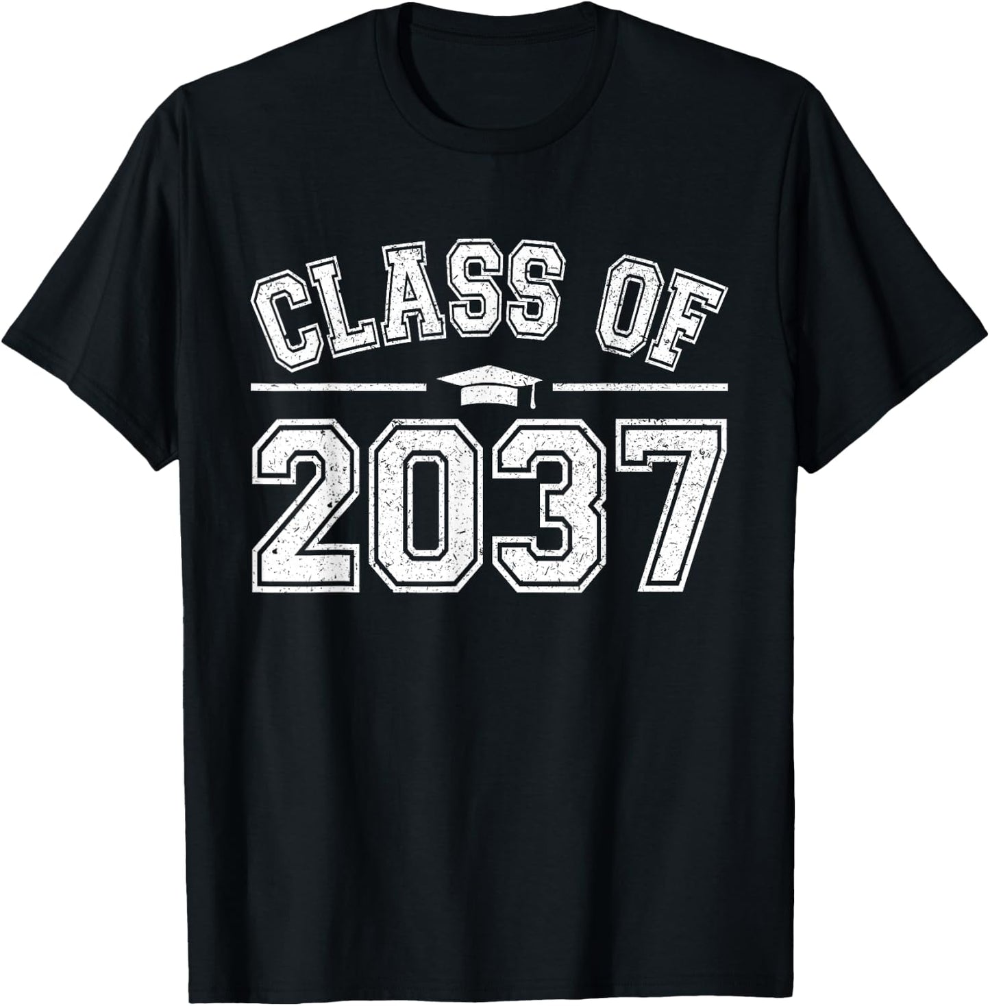 Preschool Class of 2037 Grow With Me Graduation 2037 Vintage T-Shirt - T-Shirt | Black