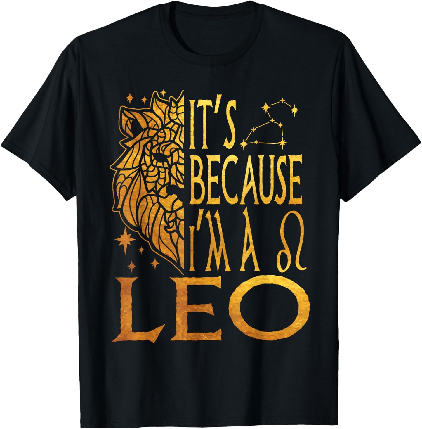 In Leo Zodiac Sign Symbol Lion July August Birthday T-Shirt - T-Shirt | Black