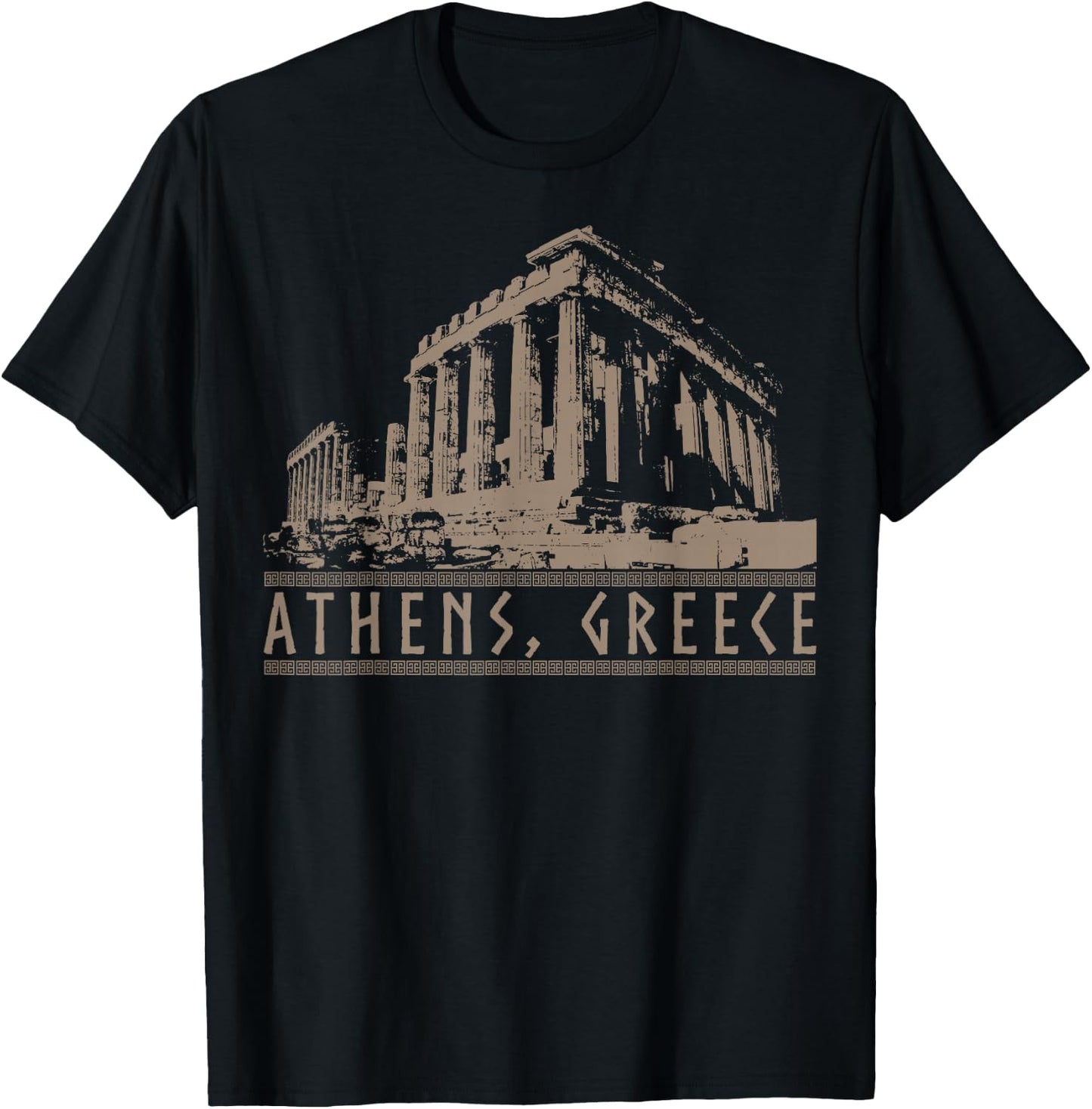 Athens, Greece Parthenon Acropolis Greek Mythology Athenian T-Shirt - T-Shirt | Black