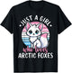 Just A Girl Who Loves Arctic Foxes Cute White Fox Girls T-Shirt - T-Shirt | Black