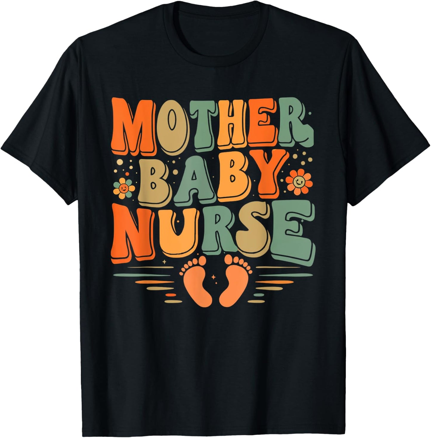 Postpartum Mother Baby Nurse Baby Postpartum Nursing Women T-Shirt - T-Shirt | Black