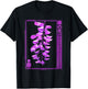 Wisteria Anime Flower in Japanese Retro Vaporwave Aesthetic T-Shirt - T-Shirt | Black