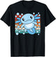Cute Kawaii Axolotl Salamander Retro Boys Girls Kids T-Shirt - T-Shirt | Black