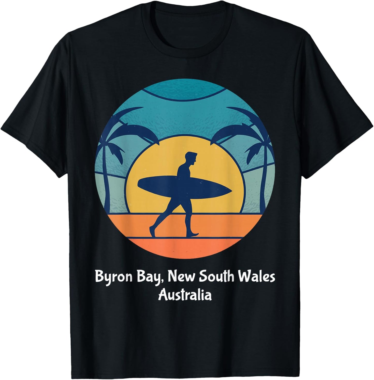Byron Bay New South Wales Australia Surfing Vintage Surfer T-Shirt - T-Shirt | Black