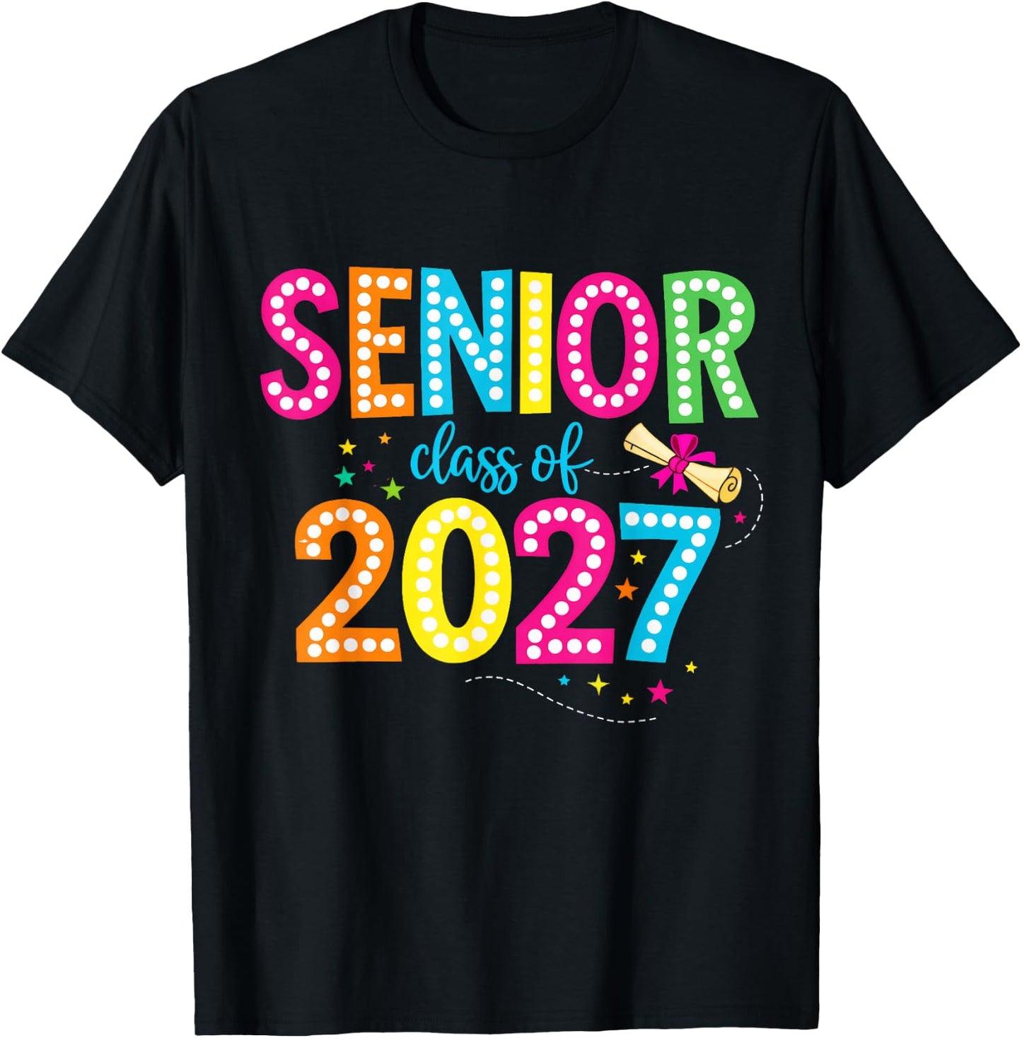 Senior 2027 Countdown Class of 2027 Girls Boys T-Shirt - T-Shirt | Black