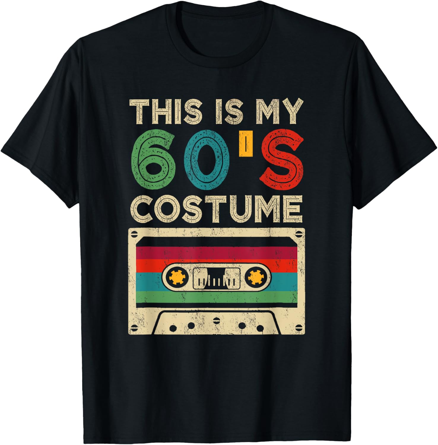 This Is My 60's Costume Funny Halloween 1960s Party Retro T-Shirt - T-Shirt | Black