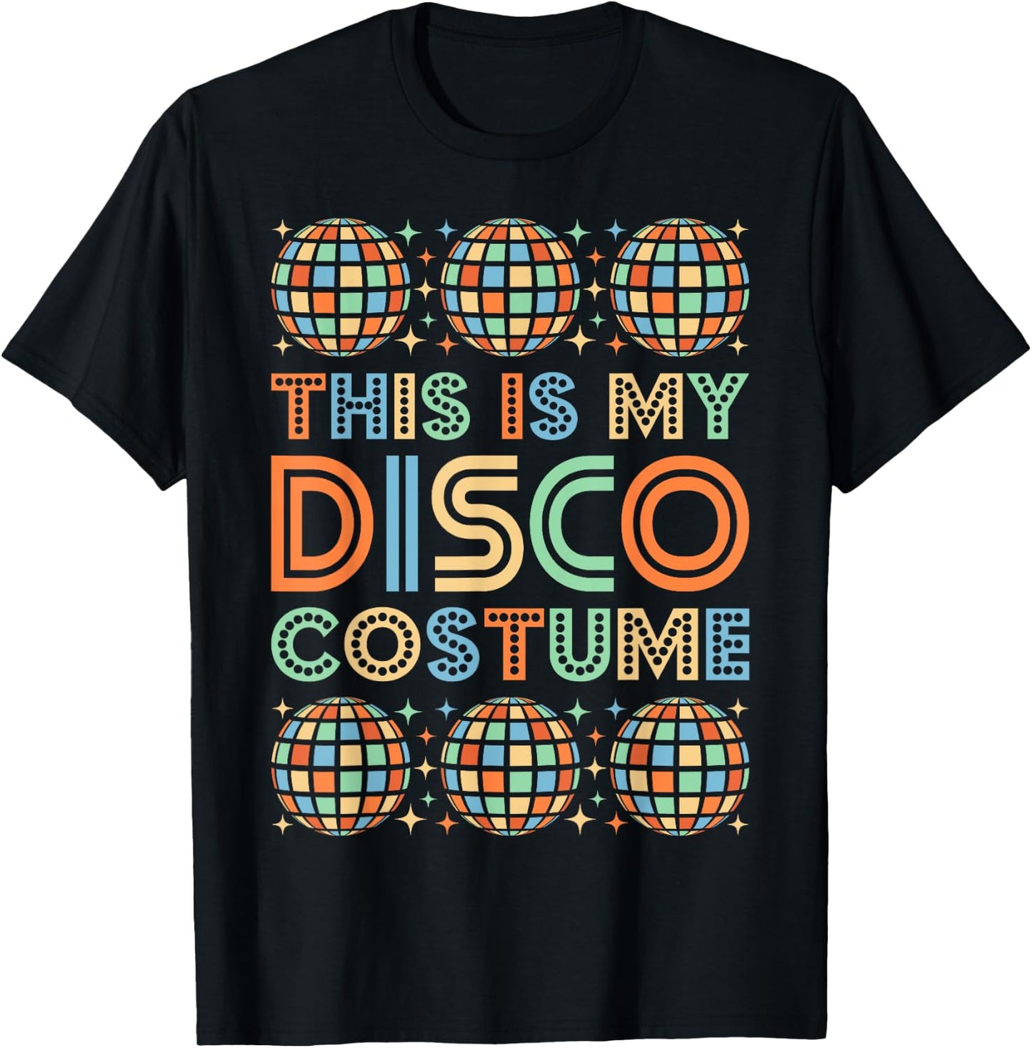 Vintage 60s 70s Disco Costume 60's 70's Theme Party Outfit T-Shirt - T-Shirt | Black