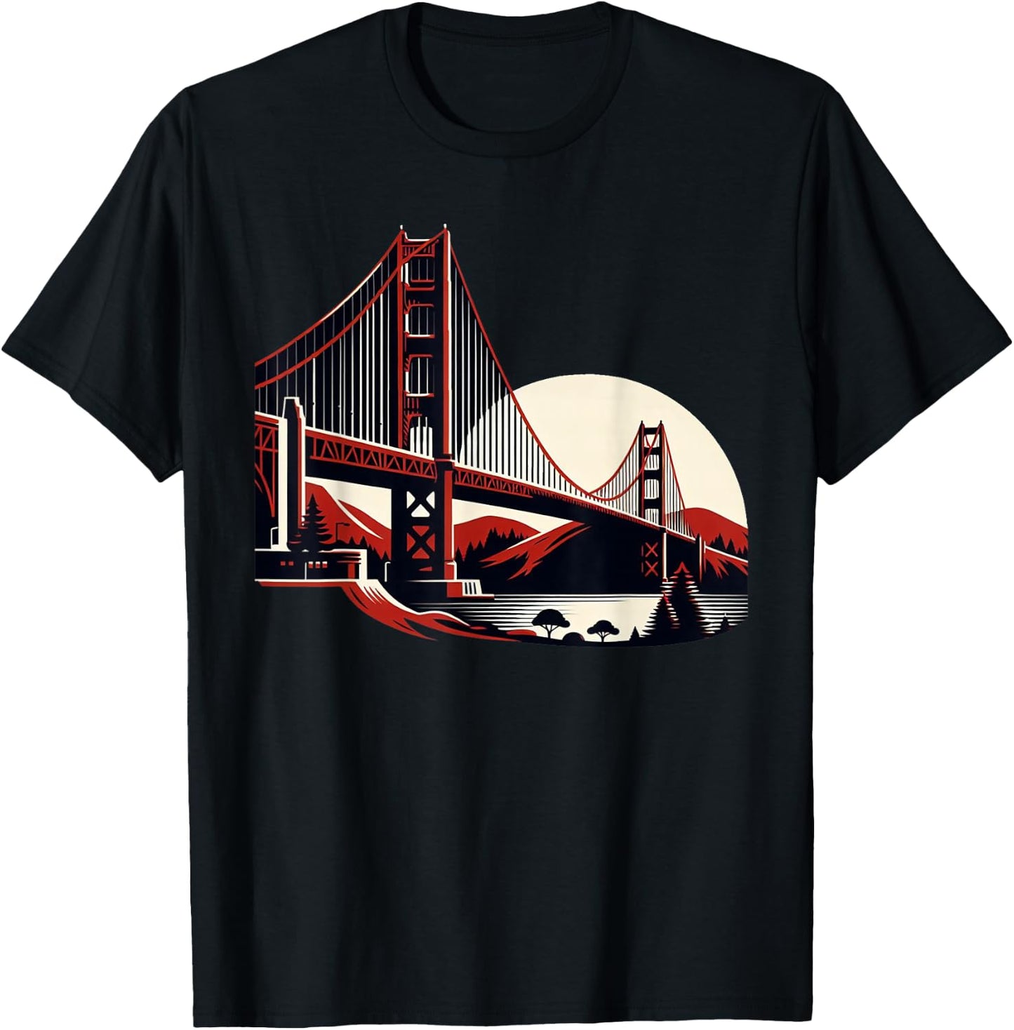 Golden Gate Bridge San Francisco California USA Golden Gate T-Shirt - T-Shirt | Black
