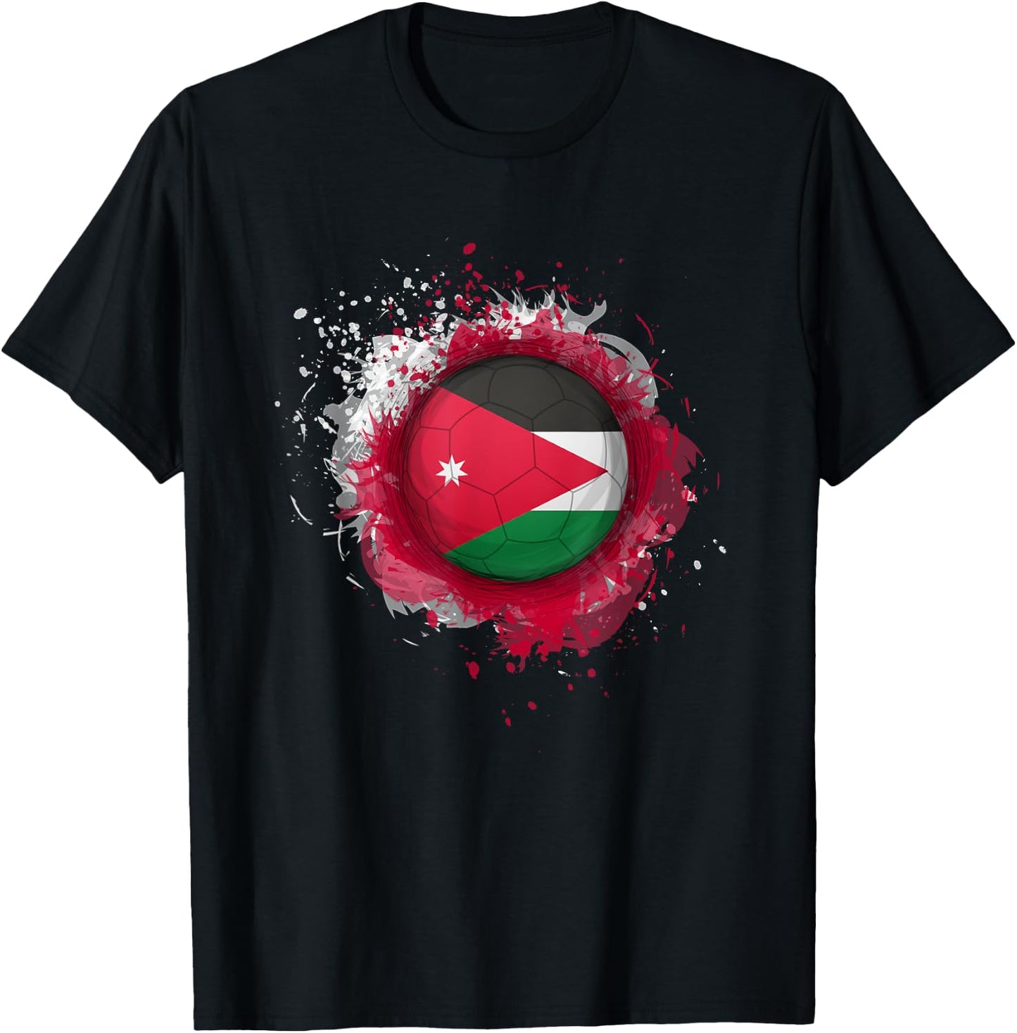 Proud Heritage Jordan Flag Soccer Ball T-Shirt - T-Shirt | Black