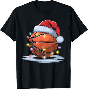 Christmas Basketball Player Santa Sports Design Boys T-Shirt - T-Shirt | Black