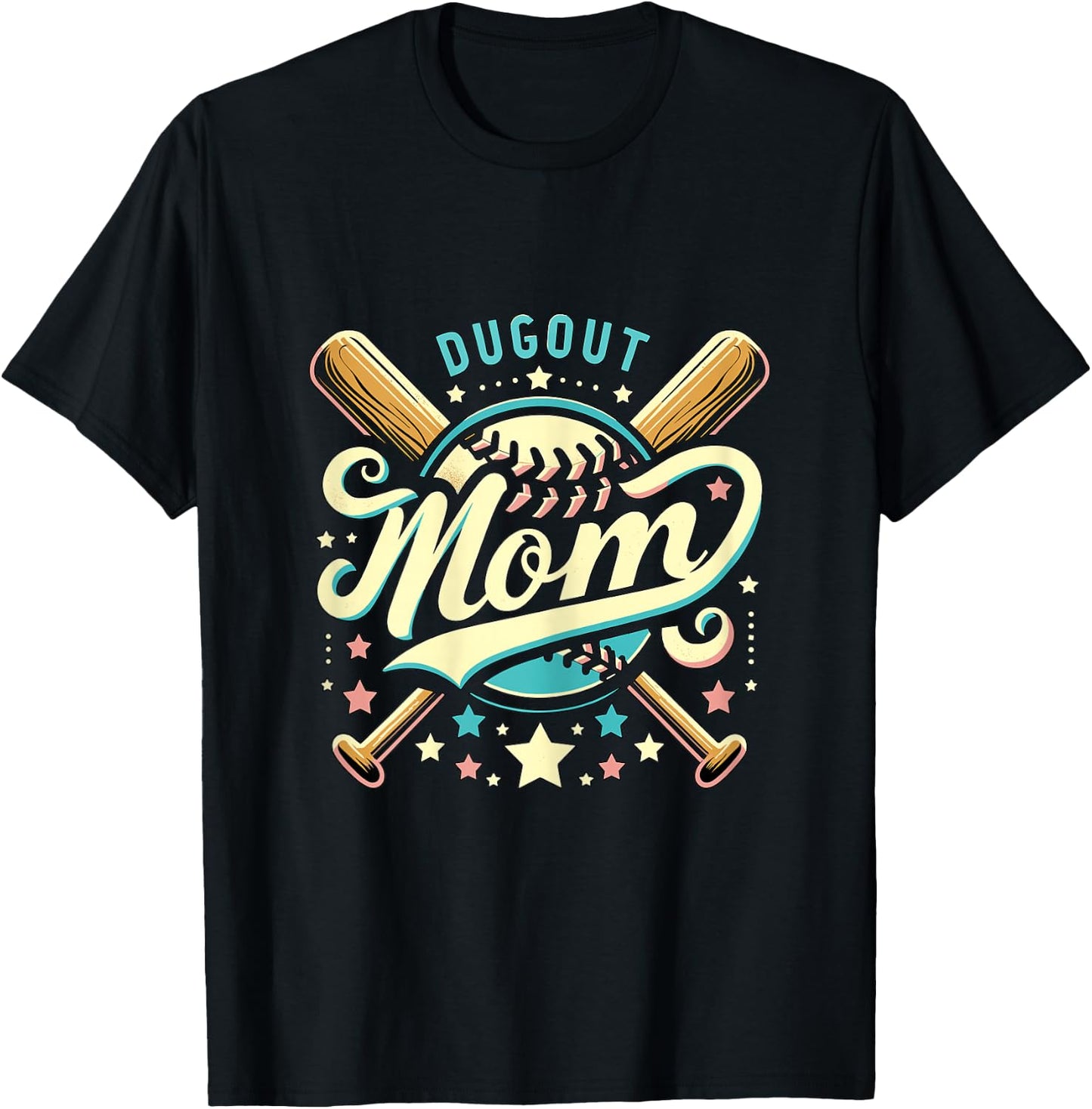 Dugout Mom Dugout Player Mother's Day T-Shirt - T-Shirt | Black