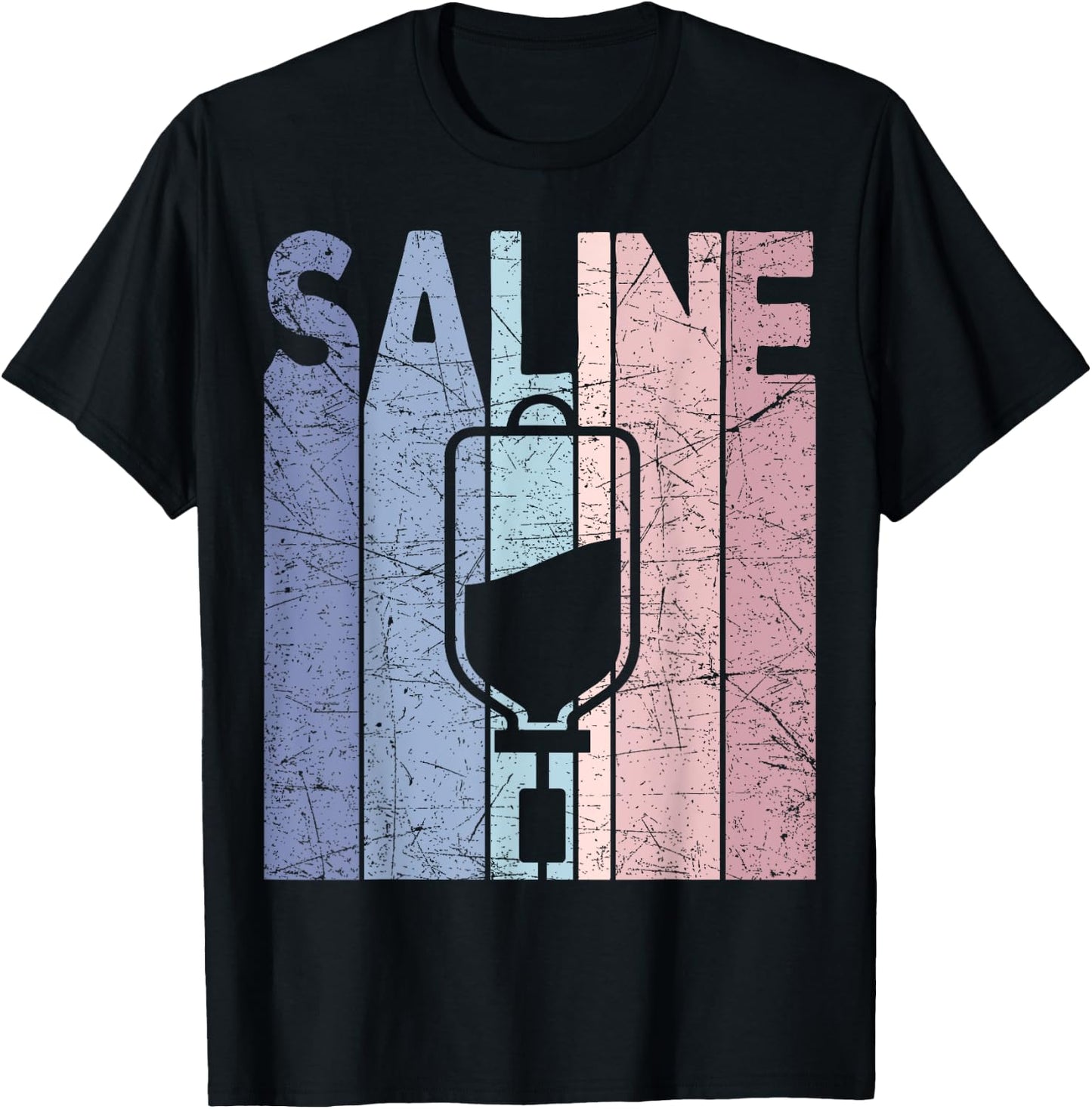 Saline Vintage Nurse Saline Retro Nursing T-Shirt - T-Shirt | Black