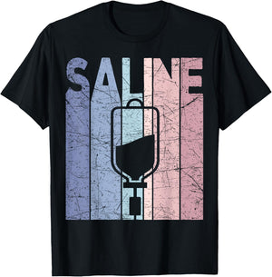 Saline Vintage Nurse Saline Retro Nursing T-Shirt - T-Shirt | Black