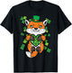 St Patricks Day Fox Saint Pattys Paddys Irish Women Kids Men T-Shirt - T-Shirt | Black