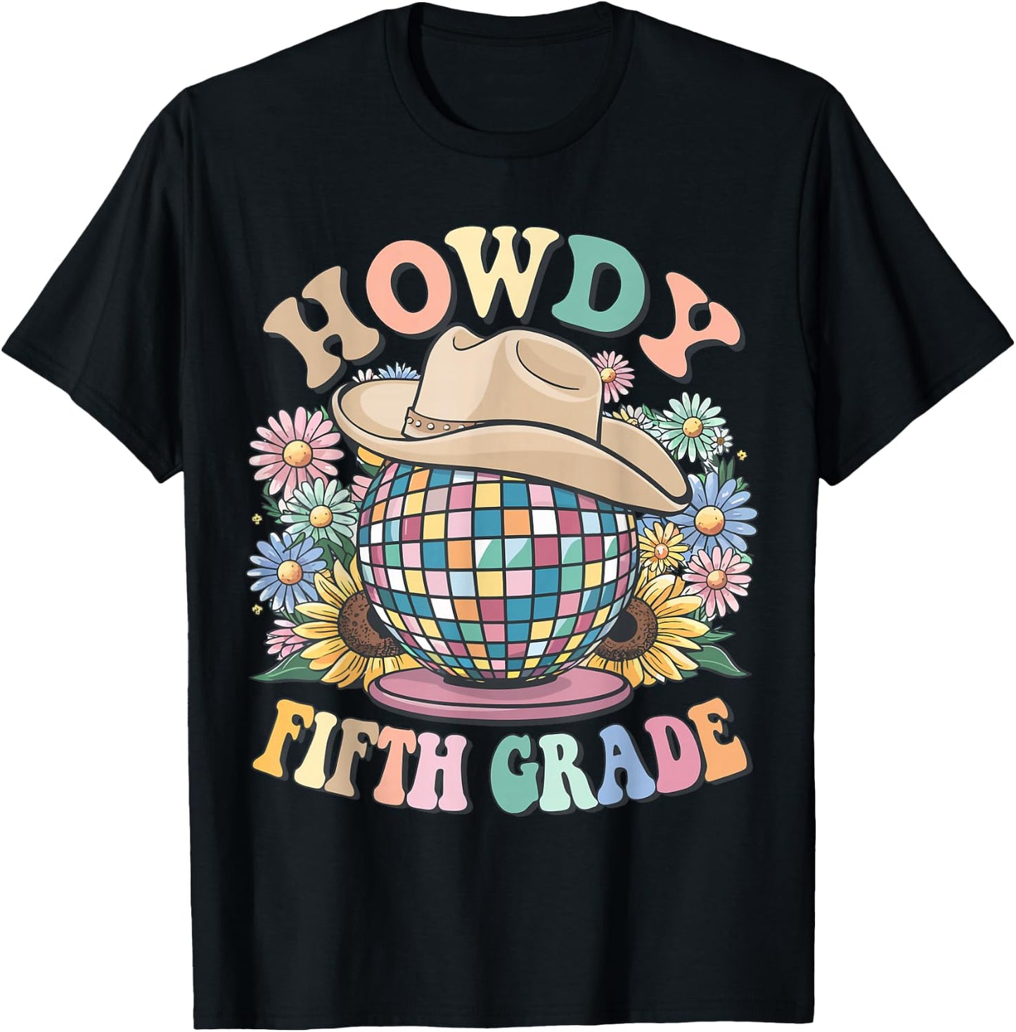 Howdy Fifth Grade Cowgirl Western 5th Grade Back to School T-Shirt - T-Shirt | Black
