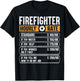 Firefighter Funny Hourly Rate Gifts for Fireman Dad Grandpa T-Shirt - T-Shirt | Black