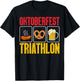 Oktoberfest Triathlon Funny Bavarian Wurst Pretzel Running T-Shirt - T-Shirt | Black