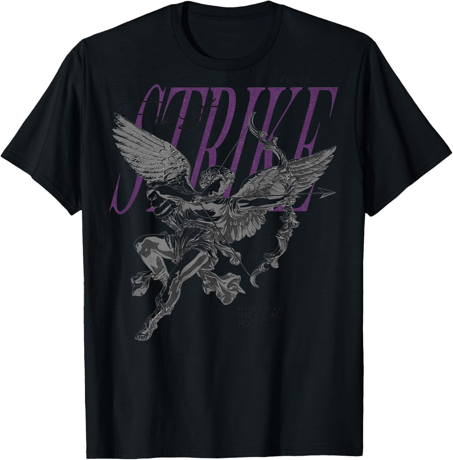 Hip Hop Vintage Edgy Urban Y2K Back Print Streetwear Angel T-Shirt - T-Shirt | Black