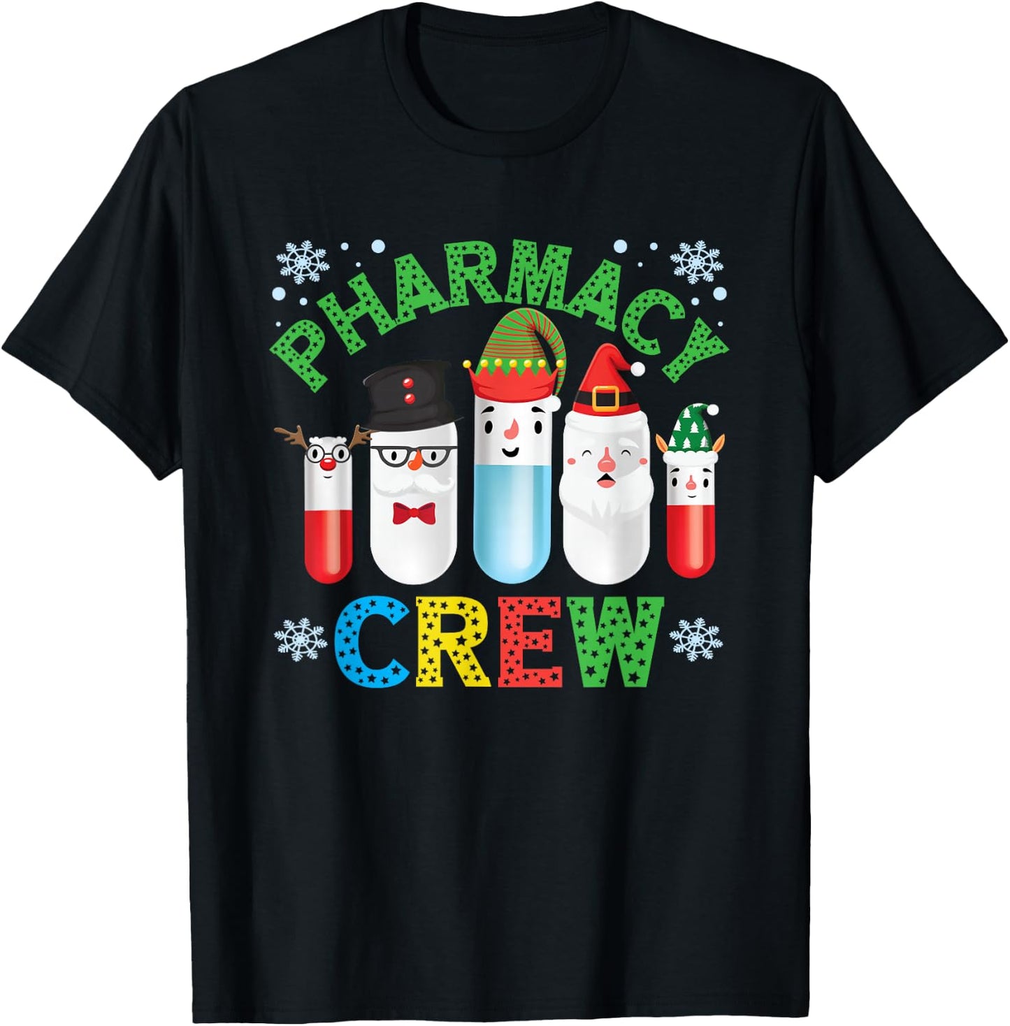 Funny Pharmacy Crew Christmas Pharmacist Gift T-Shirt - T-Shirt | Black