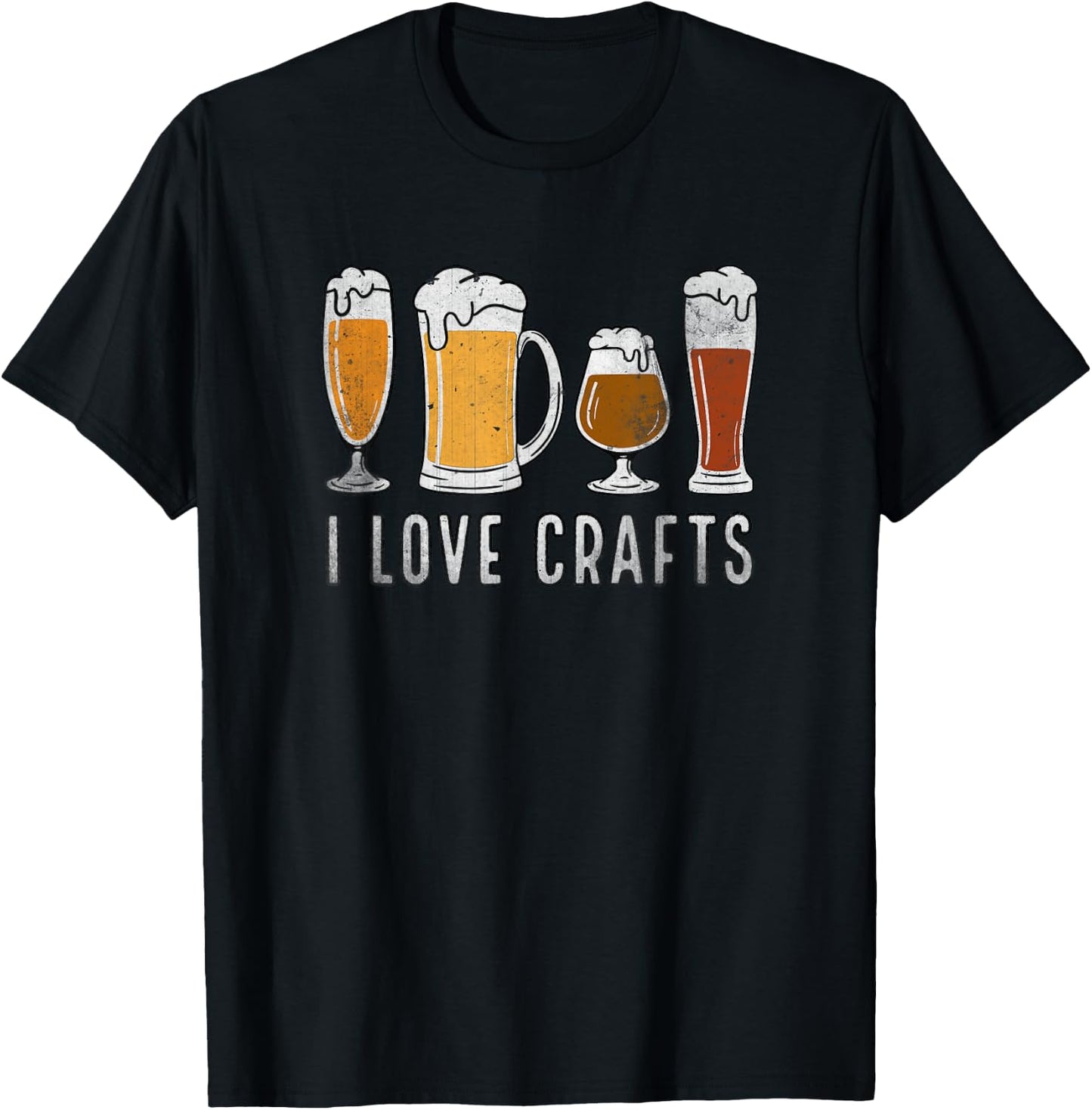 I Love Crafts, Beer | Funny T-Shirt - T-Shirt | Black