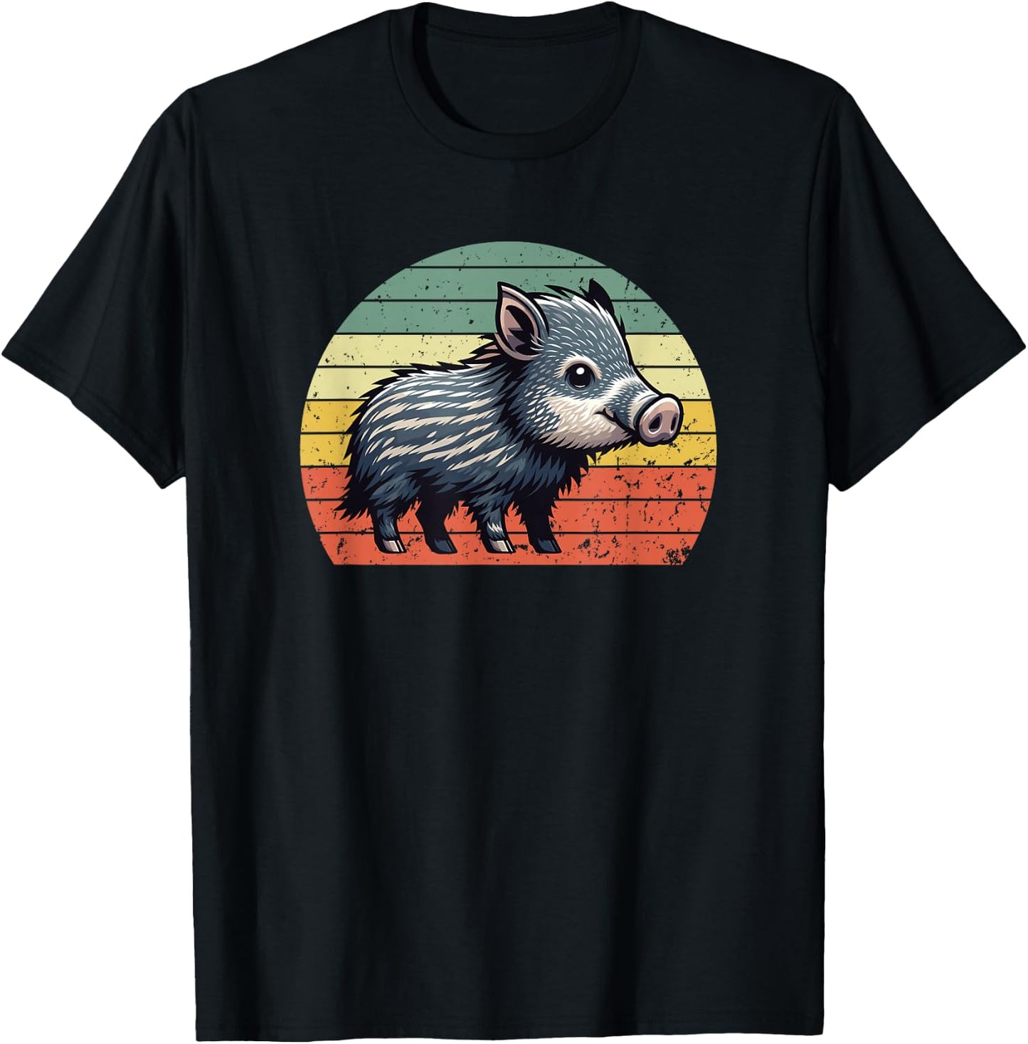 Javelina on a Vintage Sunset, Javelina T-Shirt - T-Shirt | Black