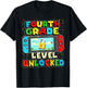 4th Grade Level Unlocked Funny Gamer Boys Back To School T-Shirt - T-Shirt | Black