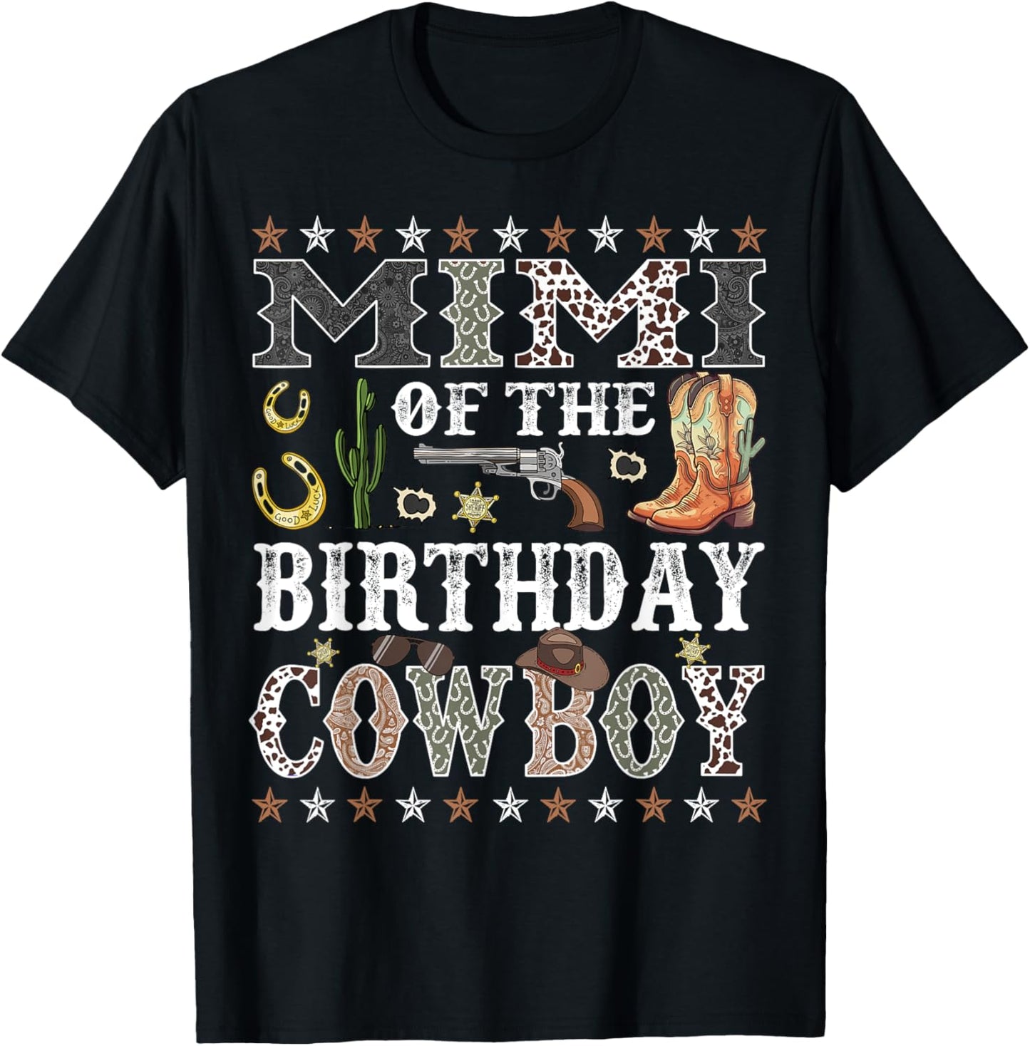 Mimi Of The Birthday Cowboy Rodeo Mimi T-Shirt - T-Shirt | Black
