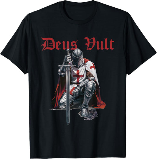 Deus Vult Knights Templar Crusades T-Shirt - T-Shirt | Black