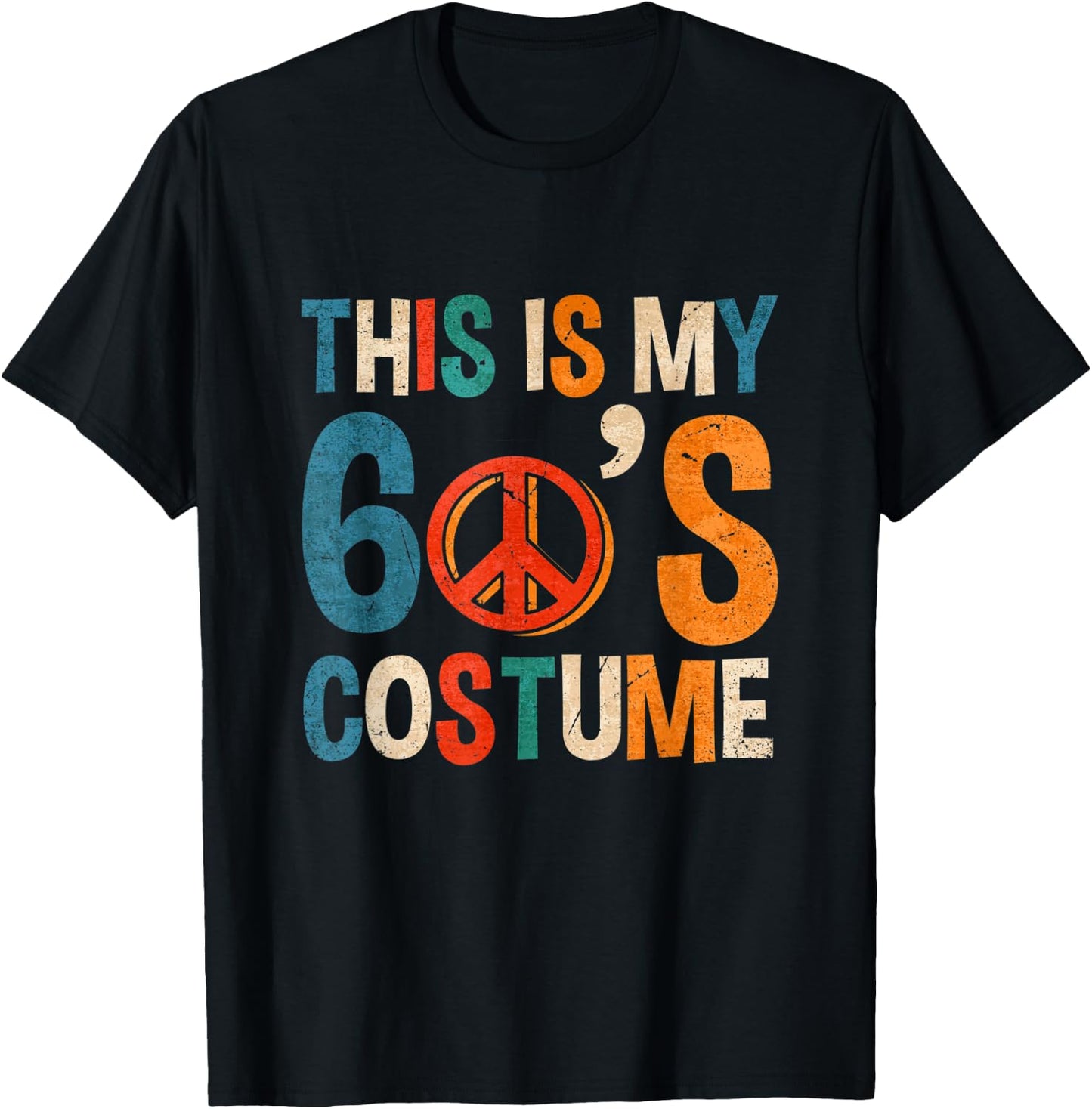 This Is My 60s Costume Theme Party Wear Costume Vintage T-Shirt - T-Shirt | Black