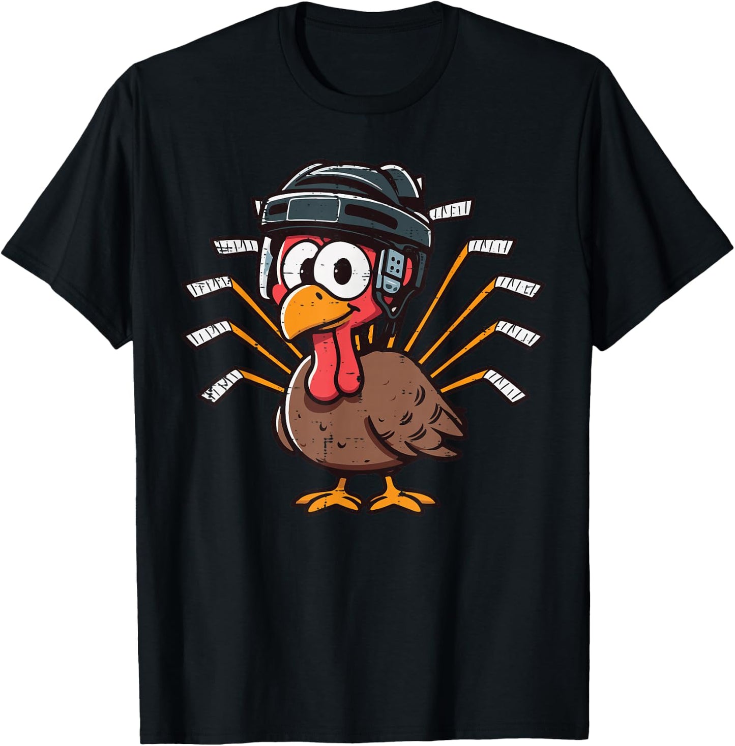 Thanksgiving Ice Hockey Turkey Day Sport Men Boys Kids Youth T-Shirt - T-Shirt | Black