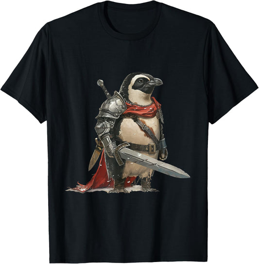 Penguin Knight Middle Age T-Shirt - T-Shirt | Black