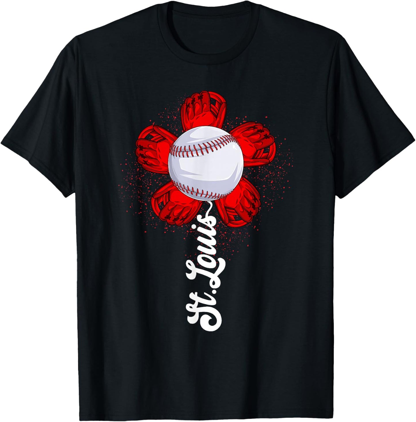 St. Louis Retro Baseball Flower Lover Met At Game Day Boys T-Shirt - T-Shirt | Black