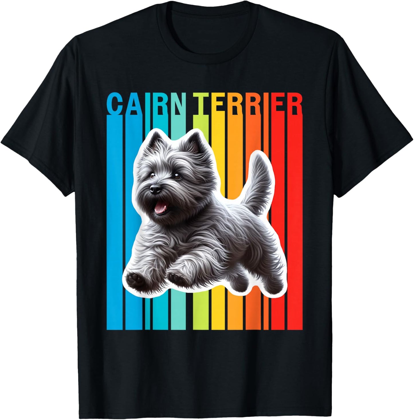 Colorful Cairn Terrier T-Shirt - T-Shirt | Black