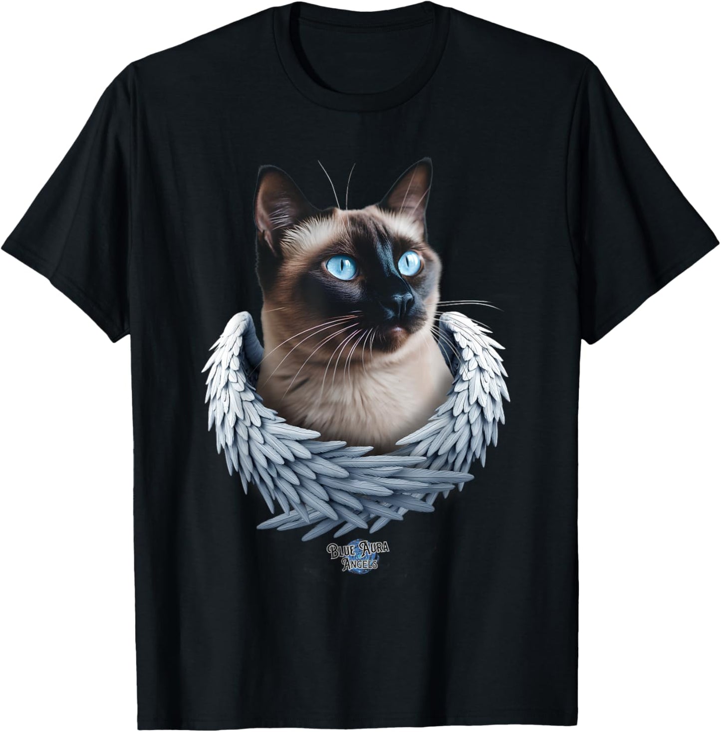 Siamese Cat Memorial Angel T-Shirt - T-Shirt | Black