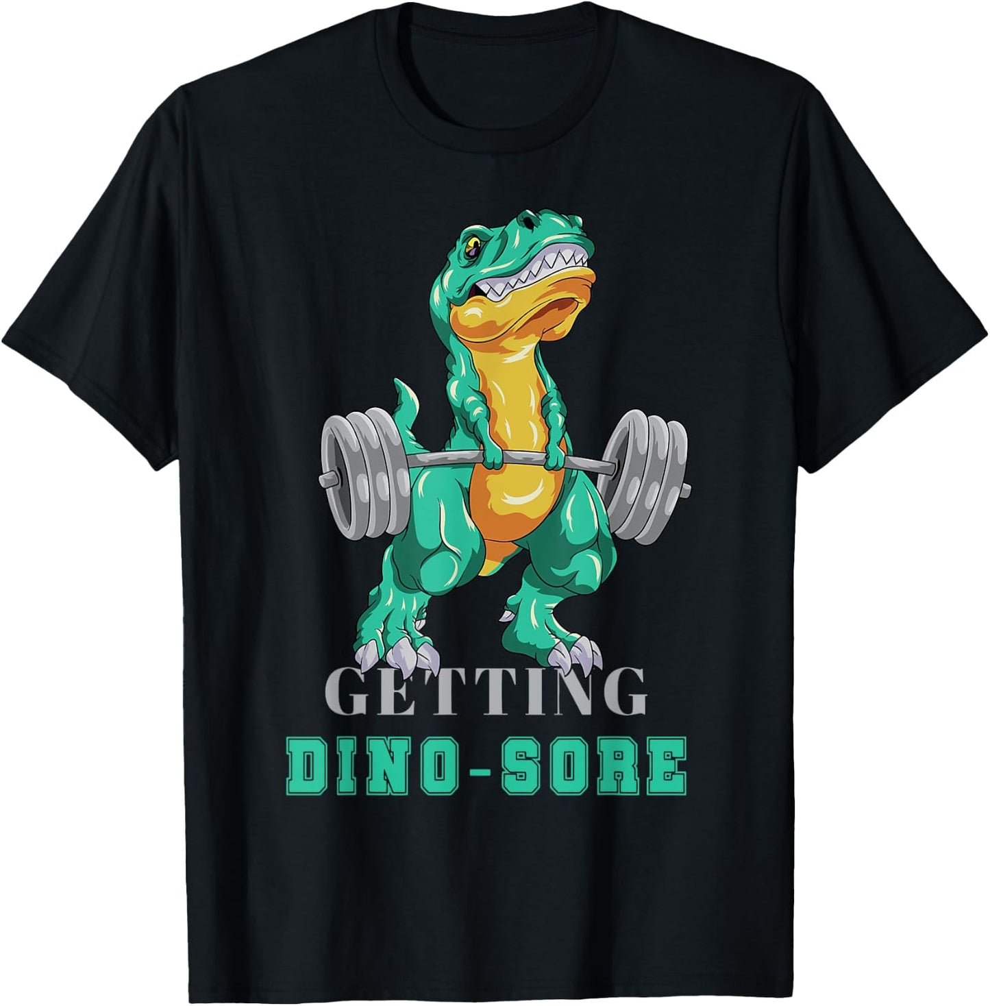 Getting Dino-Sore Gym Dinosaur T Rex Workout T-Shirt - T-Shirt | Black