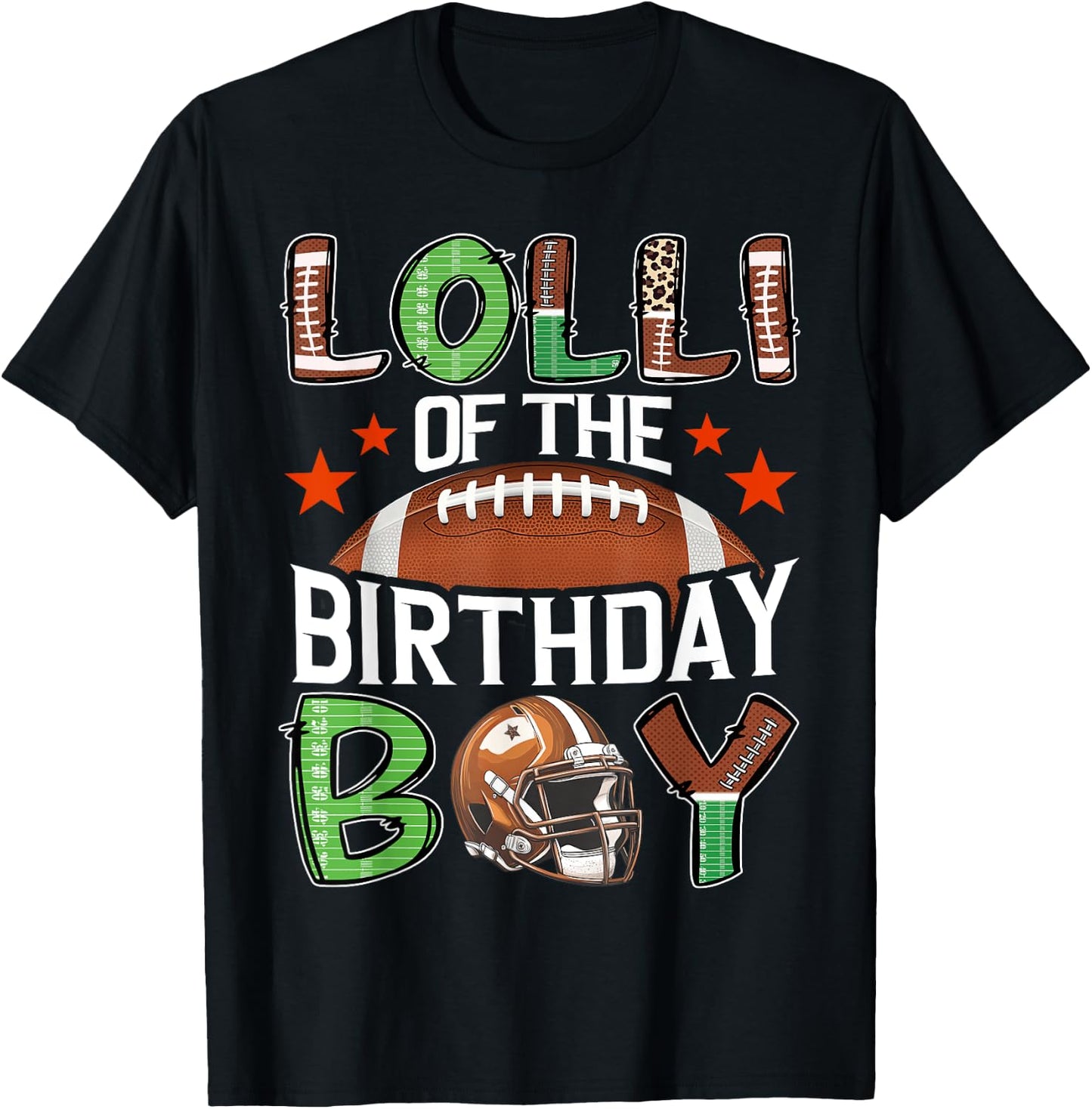Lolli Of The Birthday Boy Game Day Football T-Shirt - T-Shirt | Black