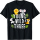 Young Wild and Three Girls 3rd Birthday Funny for Son Boys T-Shirt - T-Shirt | Black