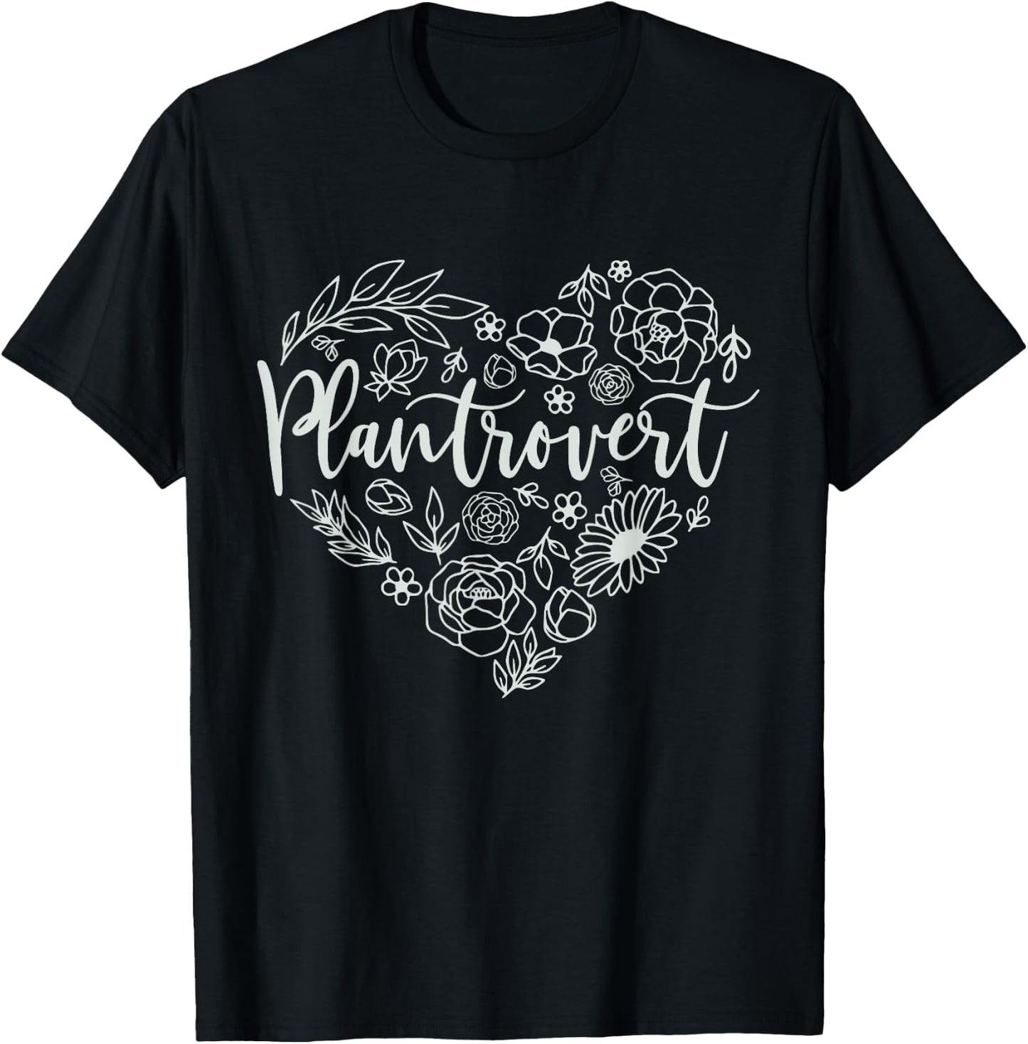 Plantrovert Shirt Plant Lover Gifts Funny Gardening T-Shirt - T-Shirt | Black