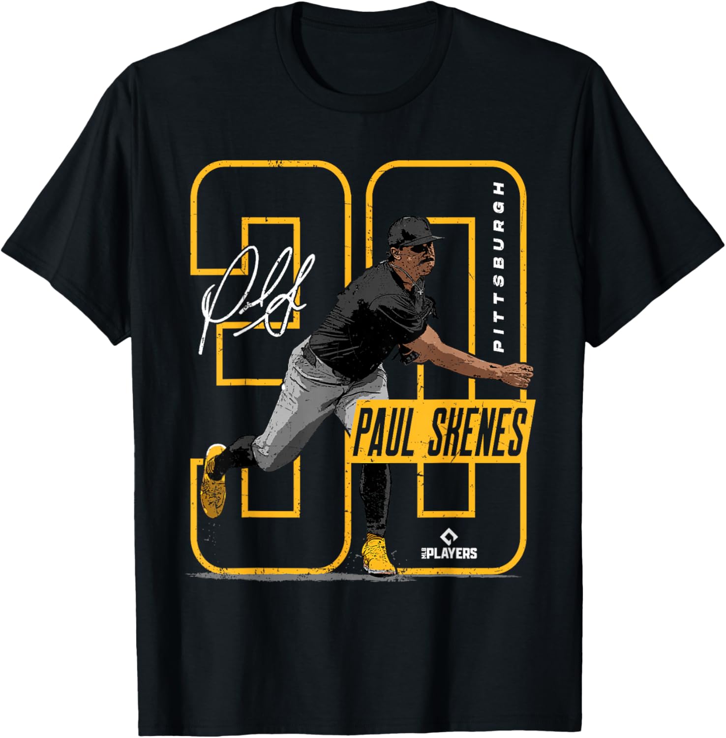 Paul Skenes | Pittsburgh Baseball Players | MLBPSK3002 T-Shirt - T-Shirt | Black