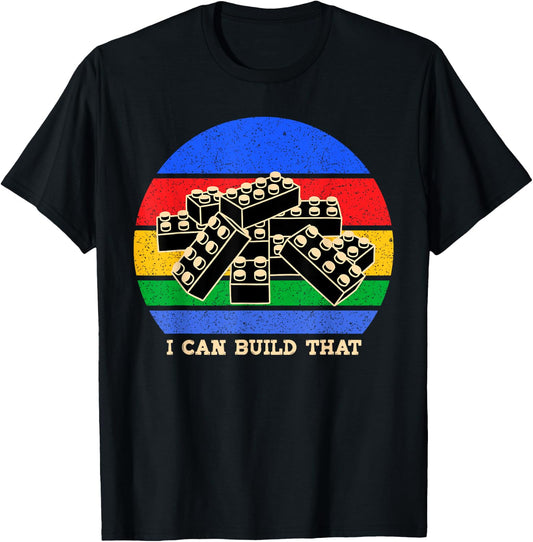 I Can Build That Master Builder Building Blocks Kids T-Shirt - T-Shirt | Black