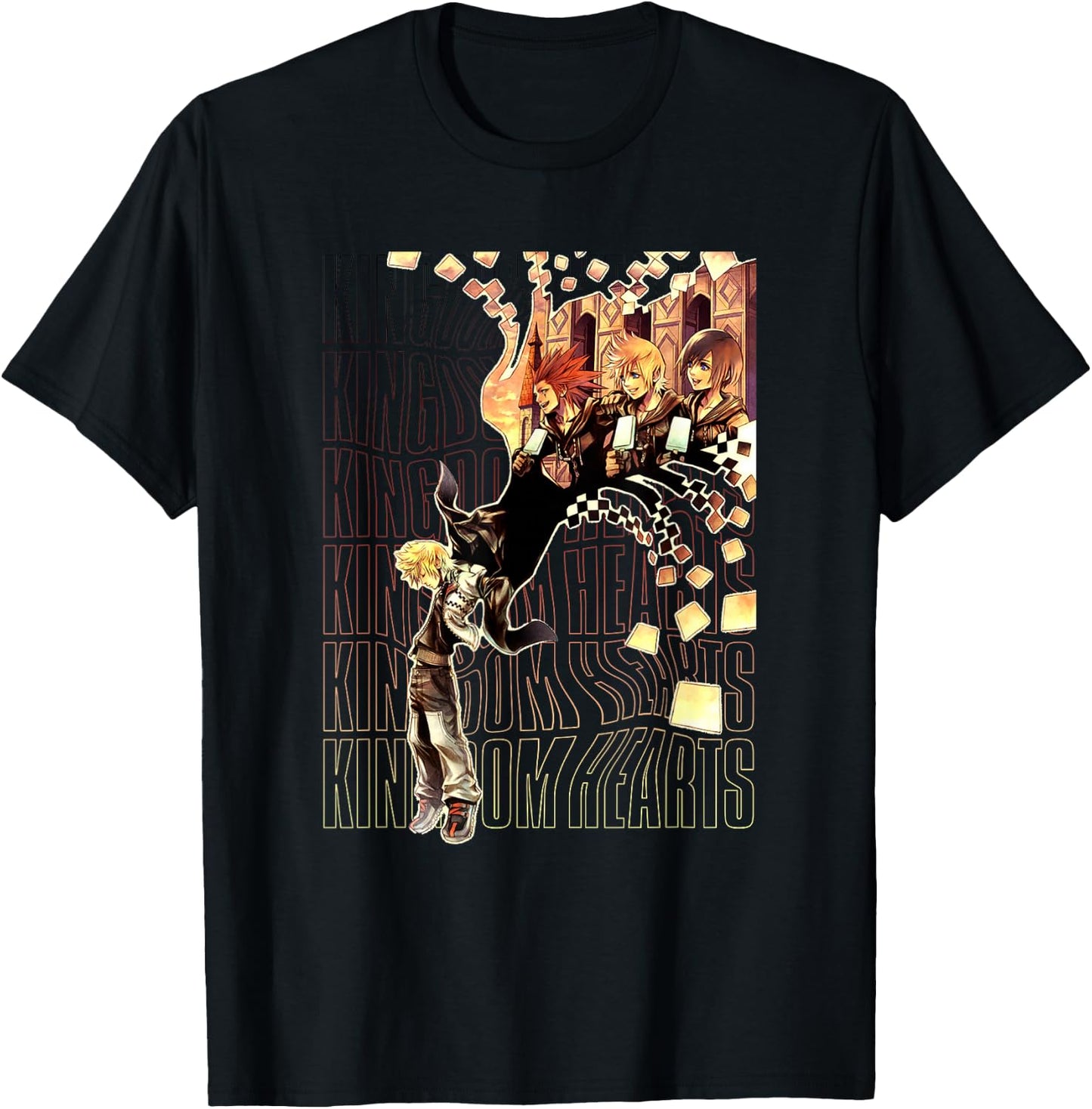 Disney Kingdom Hearts Sora Ice Cream Memory Chest Portrait T-Shirt - T-Shirt | Black