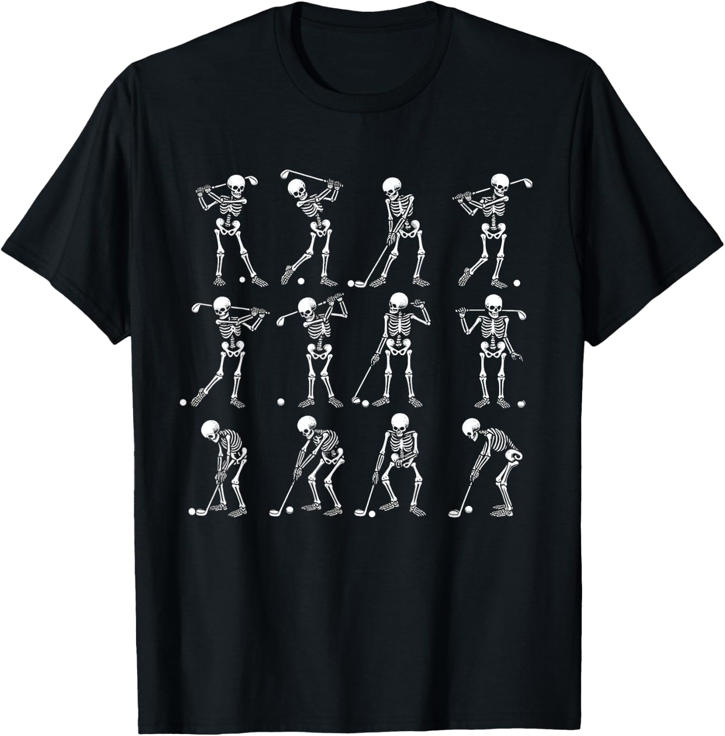 Funny Halloween Golf Skeletons Play Golf Boys Kids Halloween T-Shirt - T-Shirt | Black