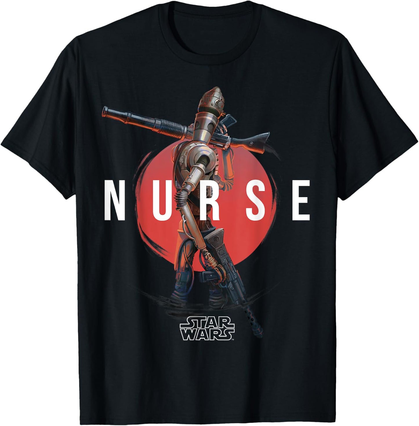 Star Wars The Mandalorian IG-11 Nurse Droid Red Sun Portrait T-Shirt - T-Shirt | Black