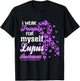 I Wear Purple For My Myself Butterfly Ribbon Lupus Awareness T-Shirt - T-Shirt | Black