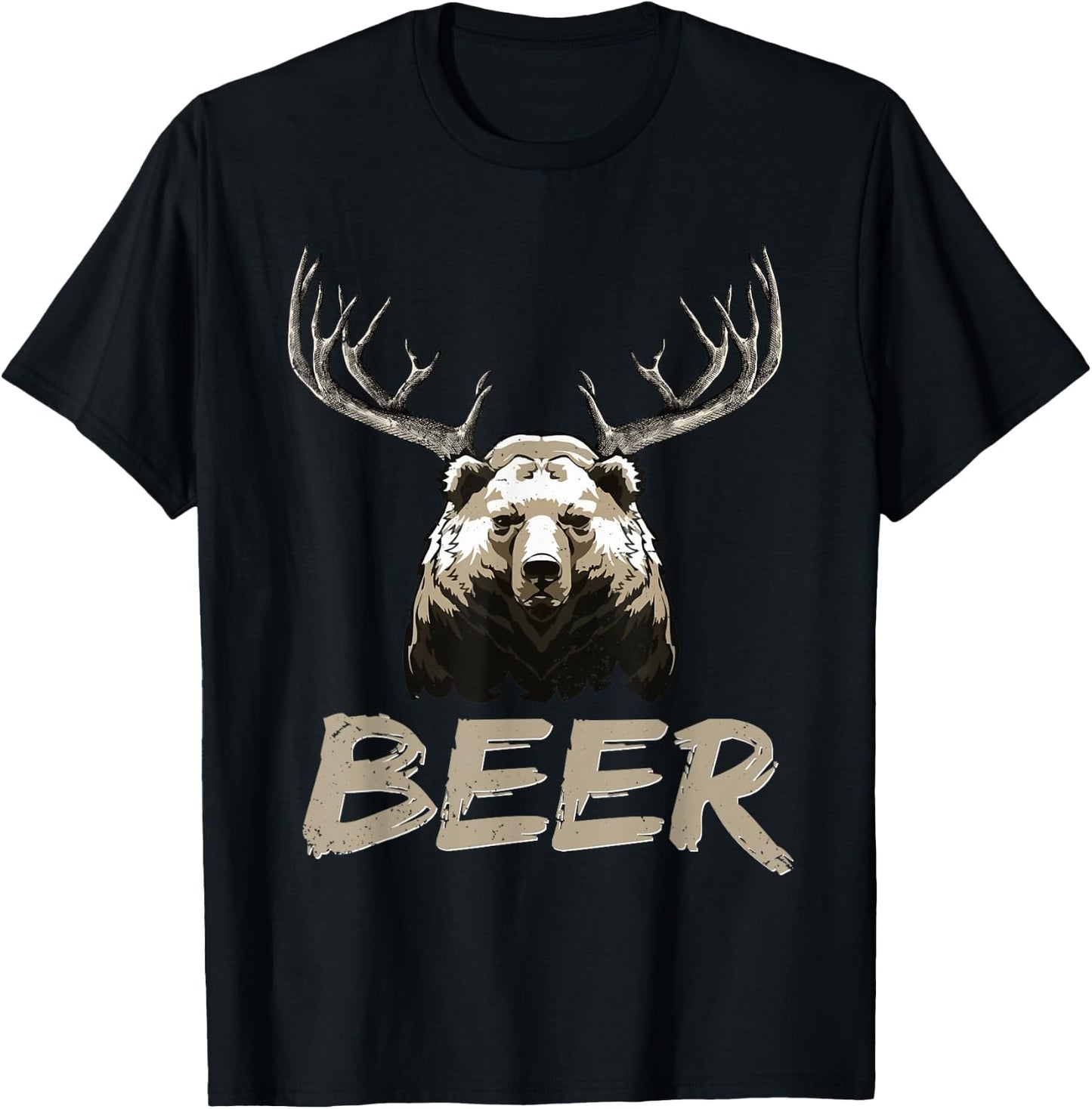 Bear Deer Beer Beer Lovers Drinkers Men Women T-Shirt - T-Shirt | Black