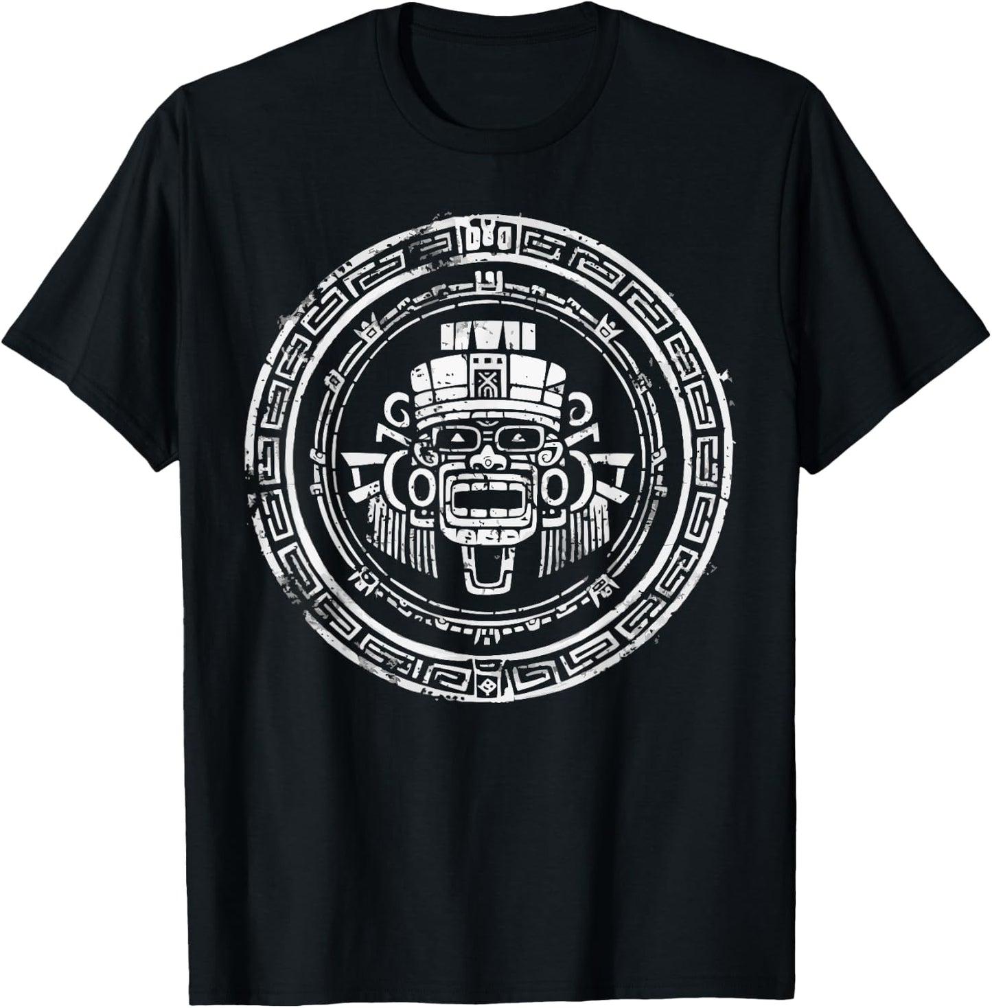 Aztec God Aztec Culture Mayan Indigenous Tlaloc Statue T-Shirt - T-Shirt | Black