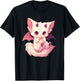 Kawaii Pastel Goth Creepy Cute Witchy Pink Demon Winged Fox T-Shirt - T-Shirt | Black