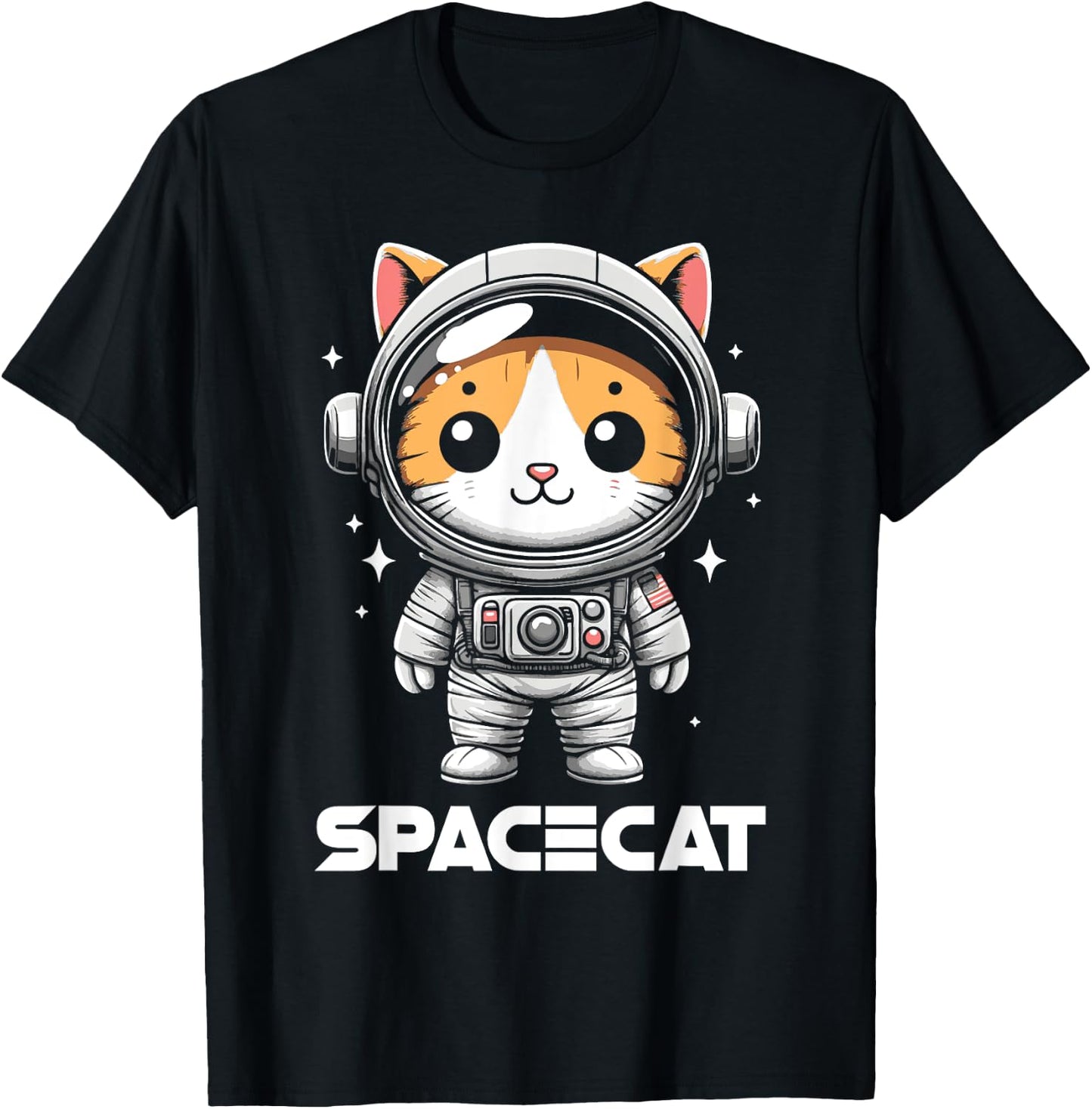 Spacecat Astronaut Cat Kitten Spaceman Cosmonaut T-Shirt - T-Shirt | Black