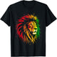 Jamaican Lion Jamaican Rasta Flag Lion Of Judah Reggae Music T-Shirt - T-Shirt | Black